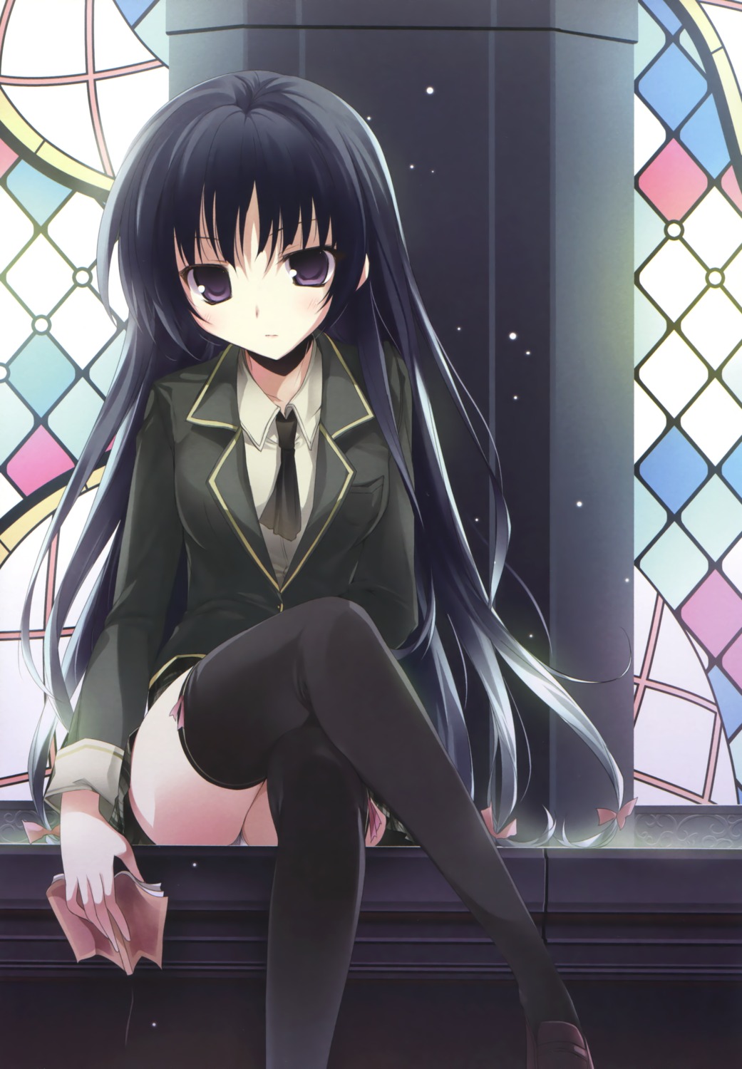 boku_wa_tomodachi_ga_sukunai, karomix, karory, mikazuki_yozora, pantsu, seifuku, thighhighs