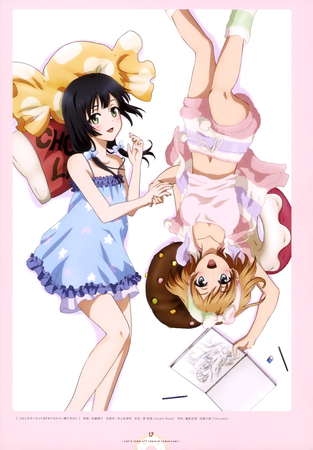 dress, miyamori_aoi, satou_youko, shirobako, yasuhara_ema