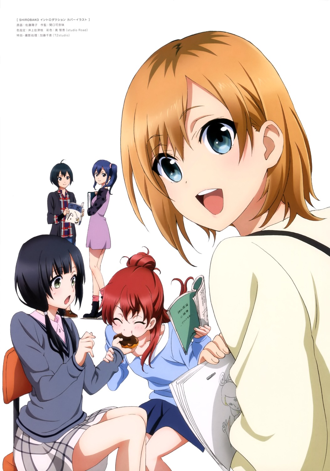 dress, imai_midori, miyamori_aoi, sakaki_shiinaka, satou_youko, shirobako, toudou_misa, yasuhara_ema