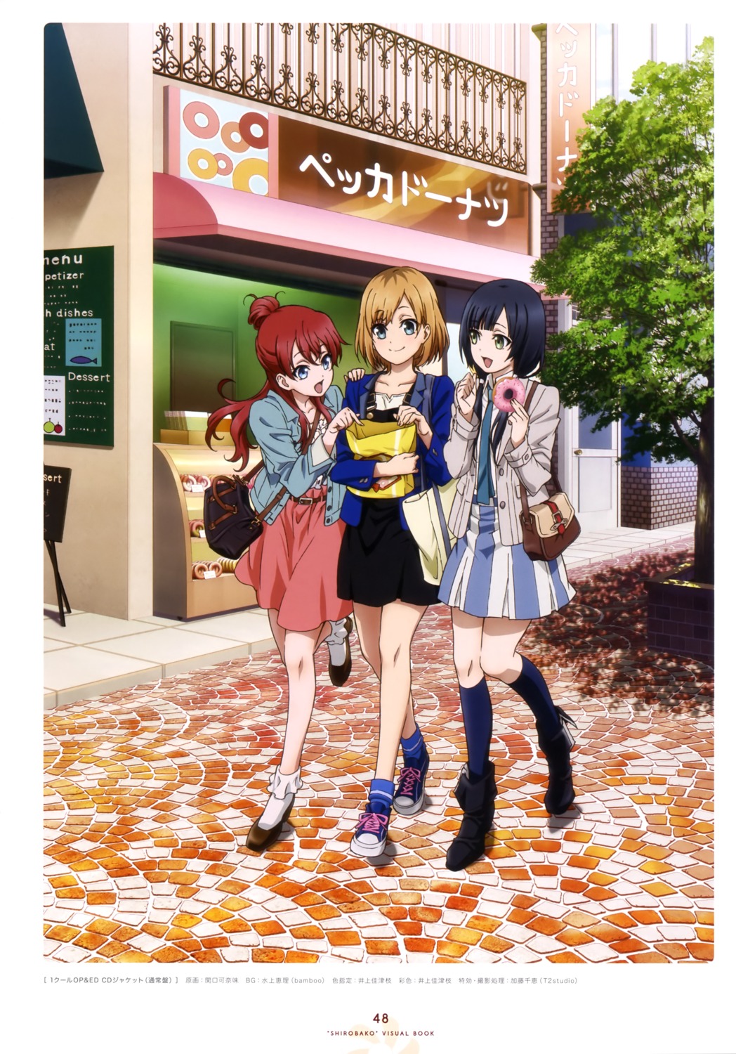 dress, heels, miyamori_aoi, sakaki_shiinaka, sekiguchi_kanami, shirobako, yasuhara_ema