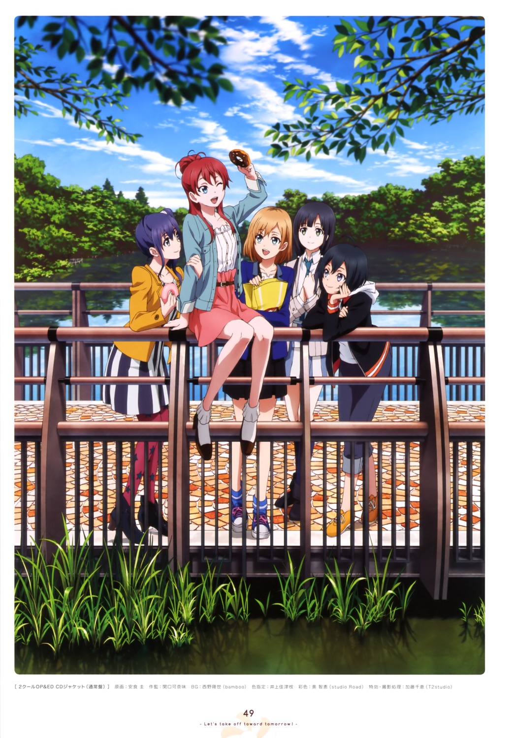 ajiki_kei, dress, heels, imai_midori, miyamori_aoi, pantyhose, sakaki_shizuka, shirobako