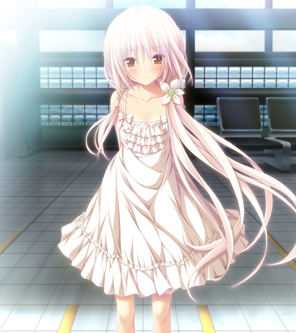 chrono_clock, dress, game_cg, koku, kuro_(chrono_clock), purple_software, summer_dress