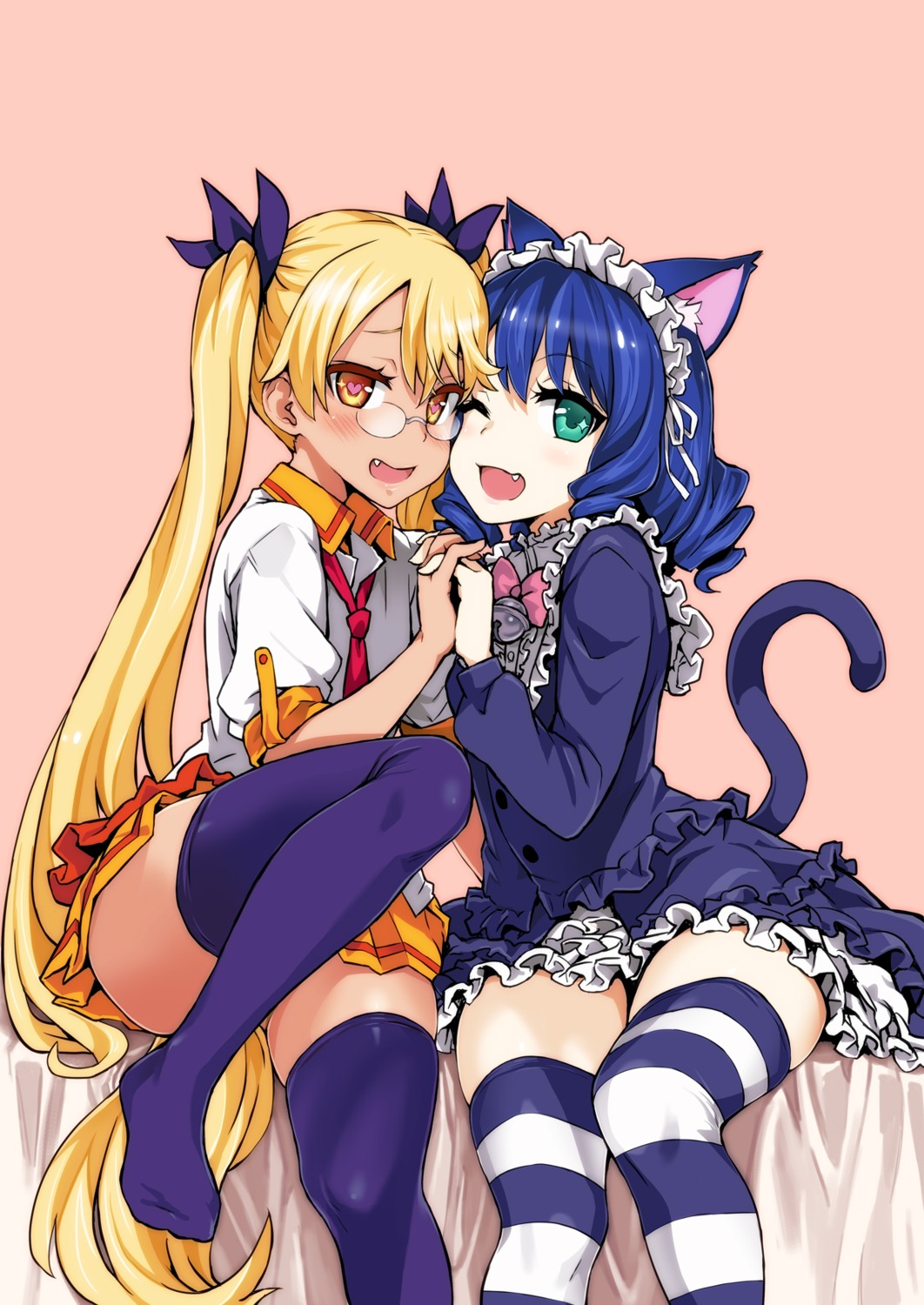 animal_ears, asanagi, cyan_(show_by_rock!!), dress, megane, nekomimi, retoree_(show_by_rock!!), show_by_rock!!