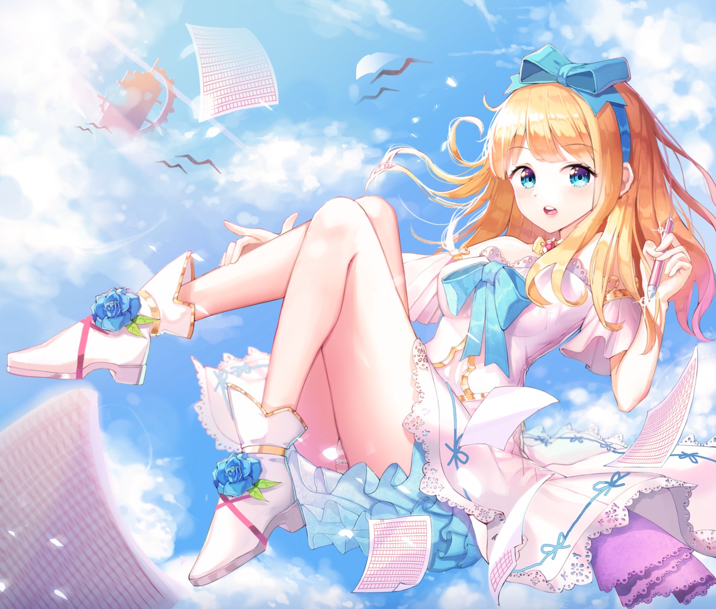 dress, heels, pantsu, shimapan, shoonia