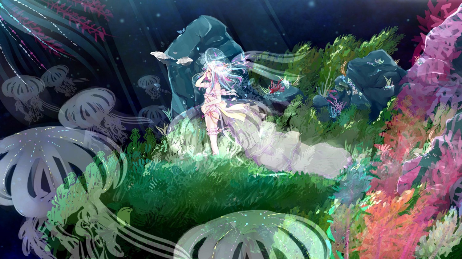 garter, landscape, lingerie, pantsu, string_panties, suzuki_moeko, thighhighs