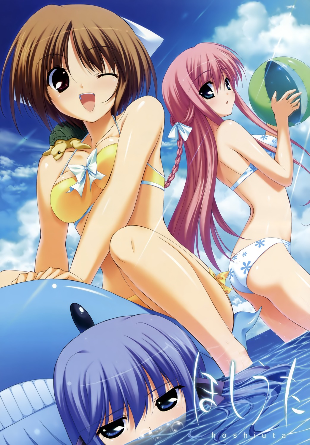 amamiya_kurara, bikini, fumio, hoshiuta, suoh_nanano, swimsuits, yamabuki_renge