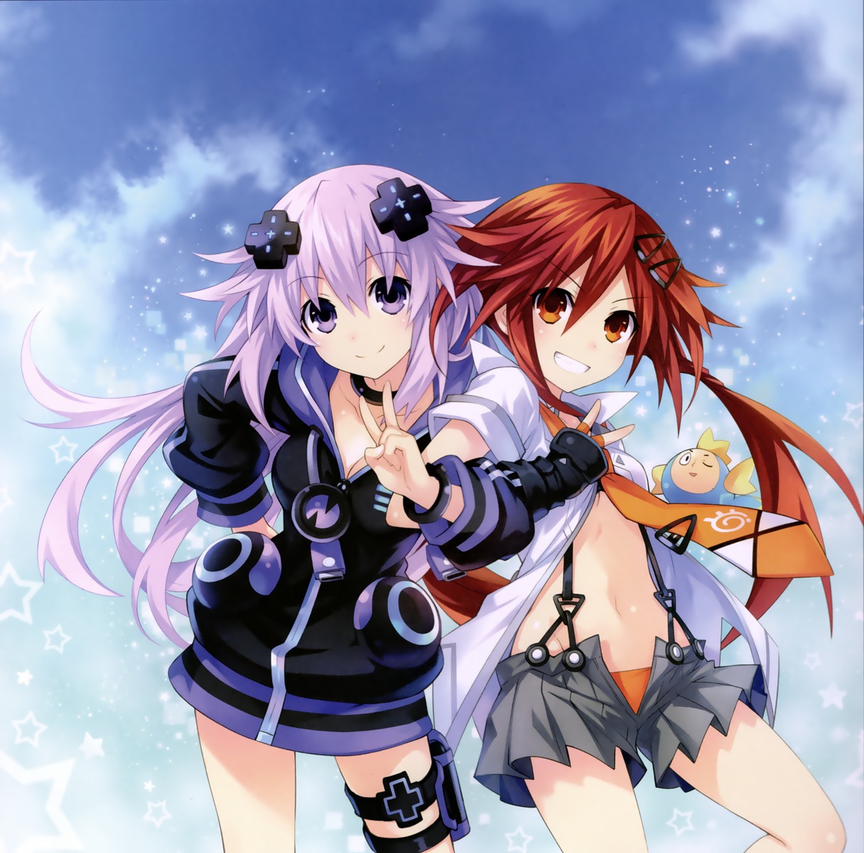 choujigen_game_neptune, cleavage, compile_heart, dress, neptune, neptune_(shinjigen_game_neptune_vii), no_bra, shinjigen_game_neptune_vii, tennouboshi_uzume, tsunako, umio_(choujigen_game_neptune), underboob