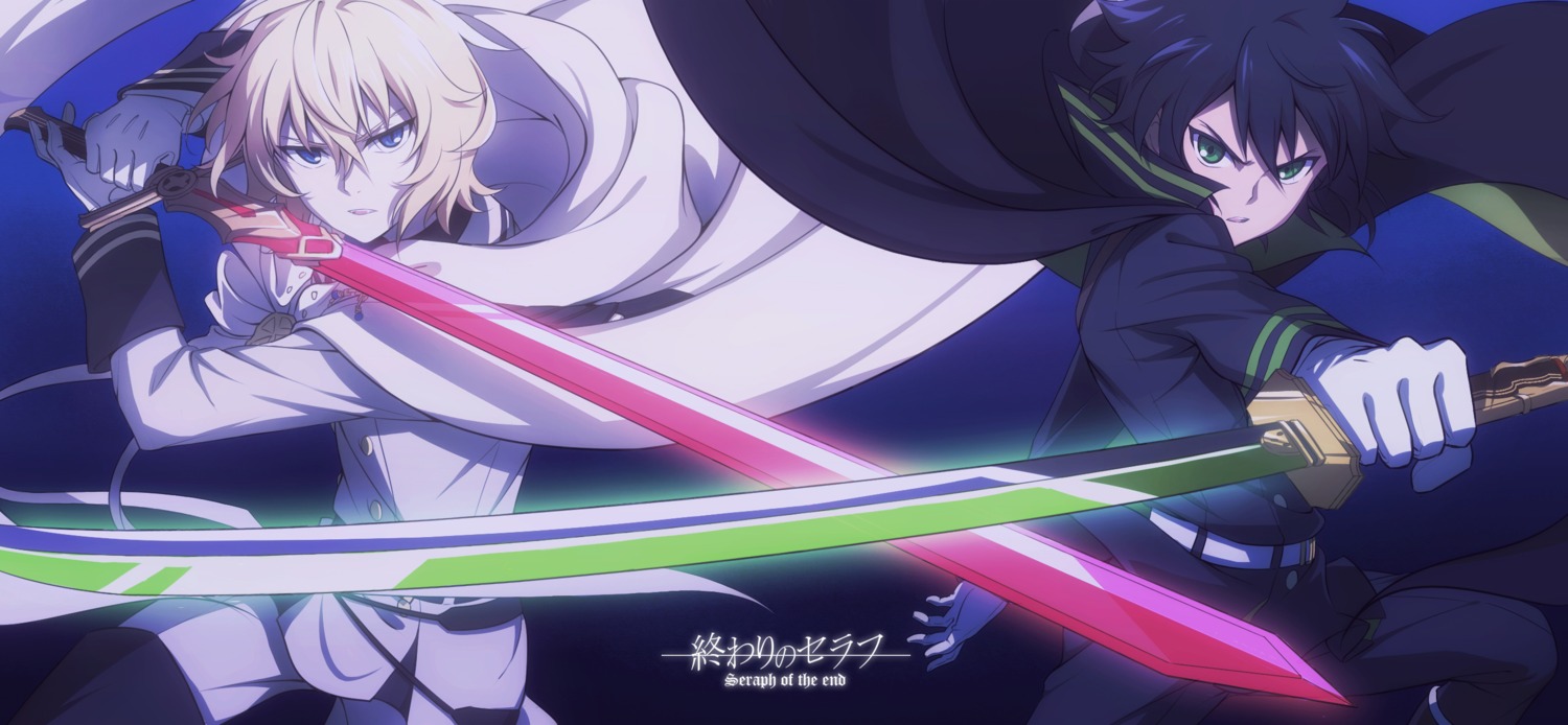 fcc, hyakuya_mikaela, hyakuya_yuuichirou, male, owari_no_seraph, sword, uniform