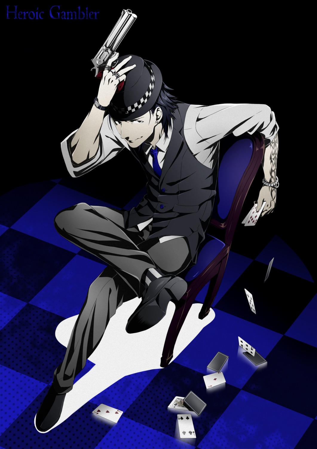 arisawa_kuro, gun, male, weapon