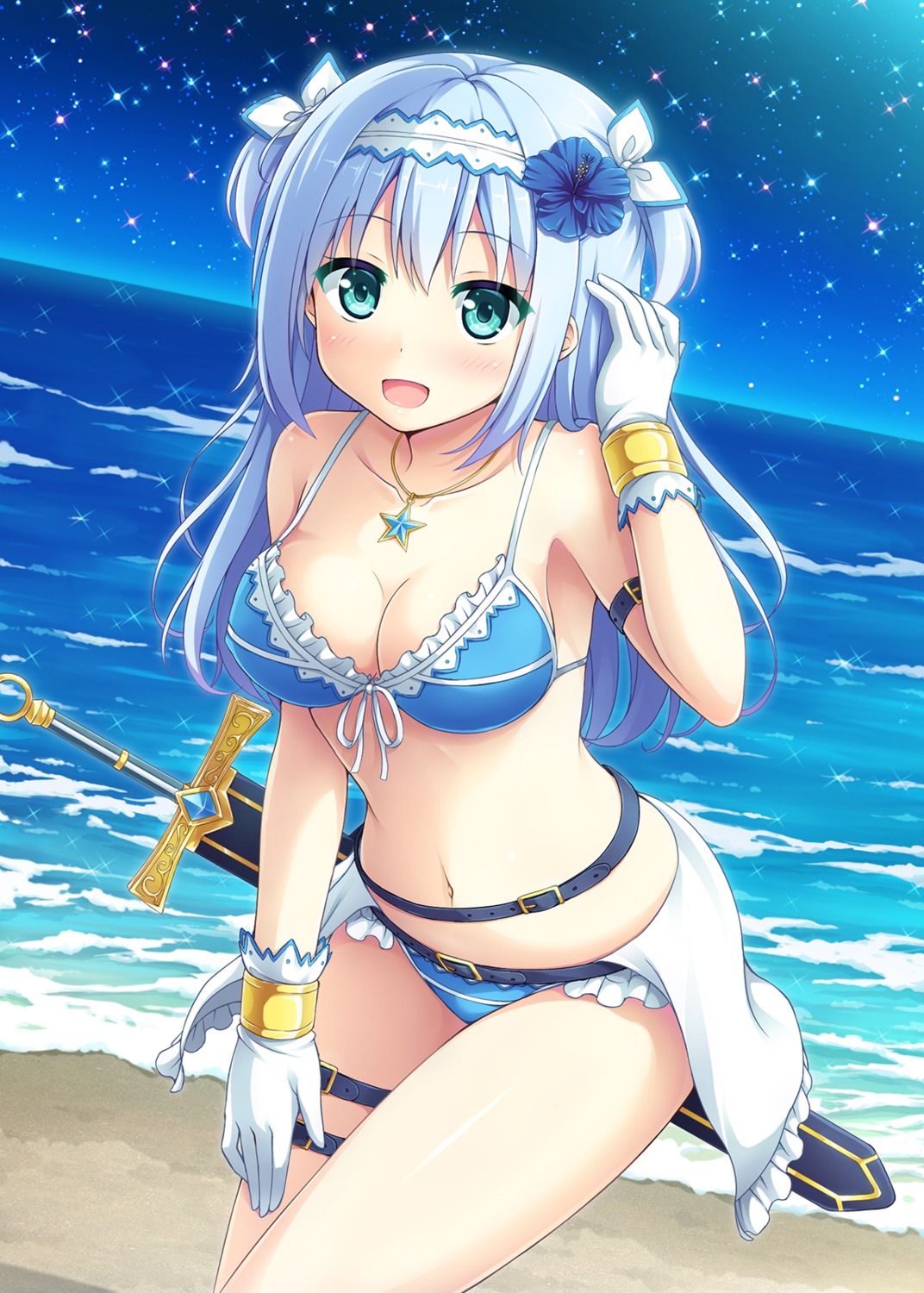 bikini, cleavage, nakamura_sumikage, swimsuits, sword