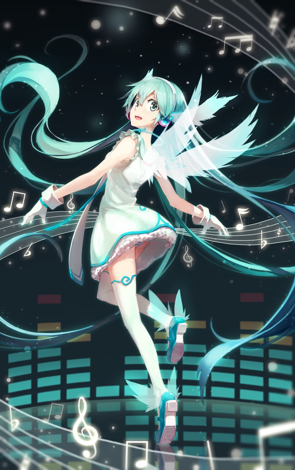 ass, dress, hatsune_miku, heels, lf, pantsu, shimapan, thighhighs