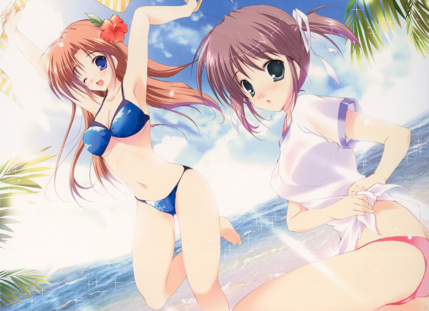 asagiri_mai, bikini, mikeou, screening, see_through, swimsuits, takamizawa_natsuki, underboob