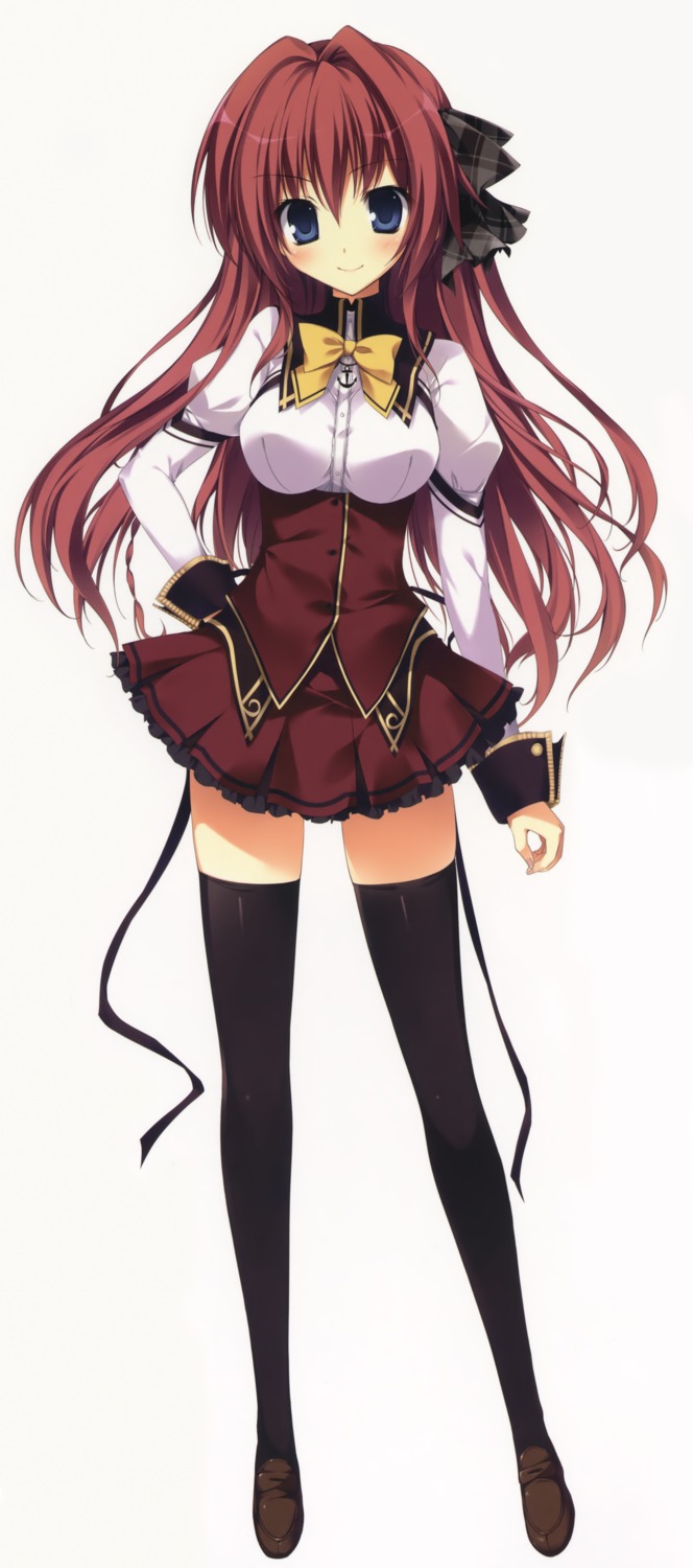 asukai_hiiro, feng, karory, seifuku, thighhighs, yume_to_iro_de_dekiteiru