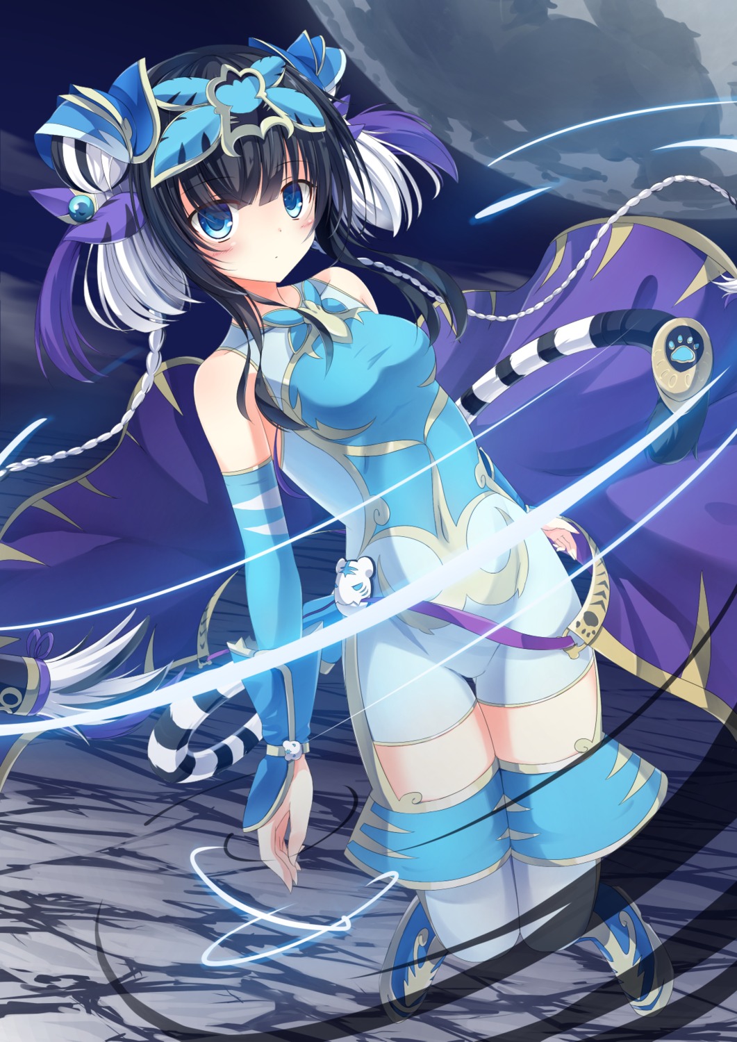 haku_(puzzle_&_dragons), kurenai_rimu, puzzle_&_dragons, thighhighs