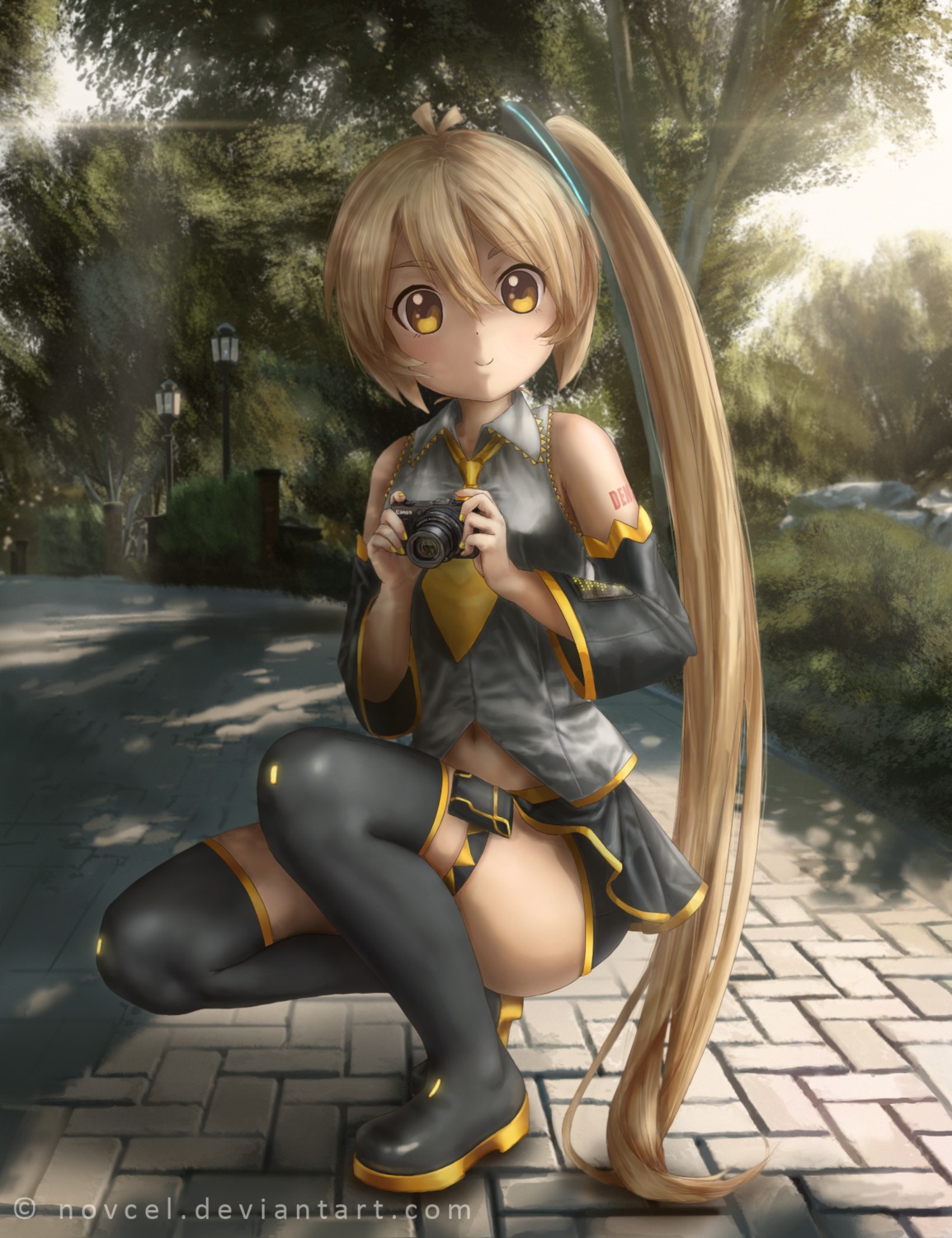 akita_neru, novcel, tattoo, thighhighs, vocaloid
