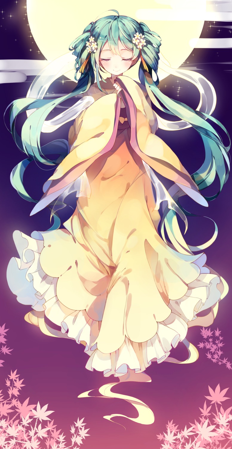 asian_clothes, chuushuu_meigetsu_miku, hatsune_miku, shuzi, vocaloid