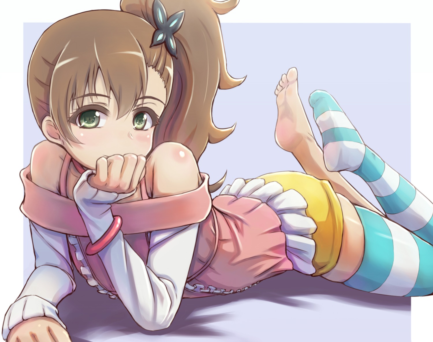 chousoku_henkei_gyrozetter, feet, inaba_rinne, thighhighs, tori_(puru0083)