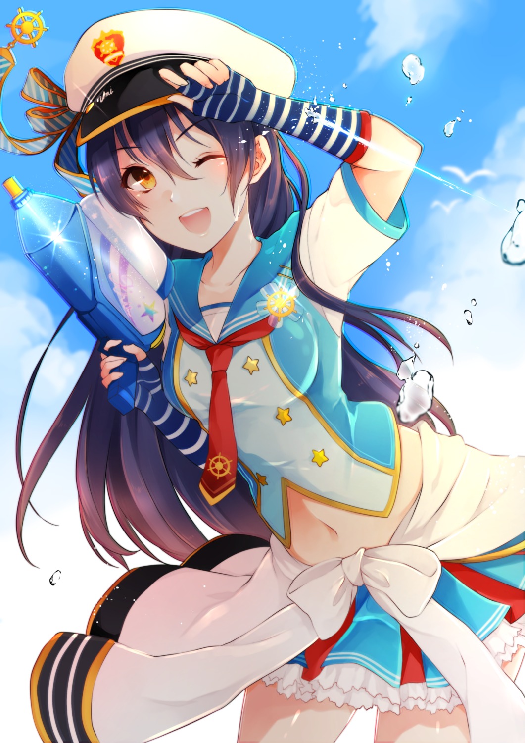 akit_(15jamjam), gun, love_live!, love_live!_(series), sonoda_umi
