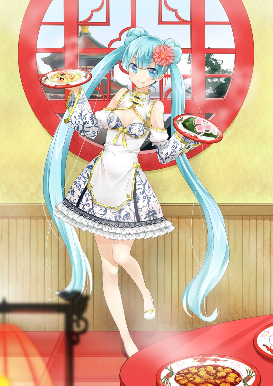 agonasubi, cleavage, dress, hatsune_miku, vocaloid
