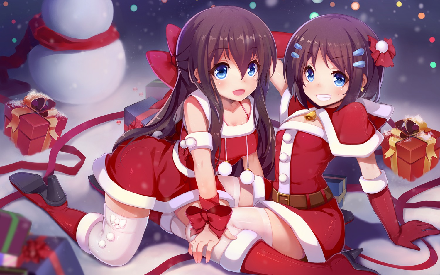 christmas, cleavage, dress, heels, nerv110, thighhighs