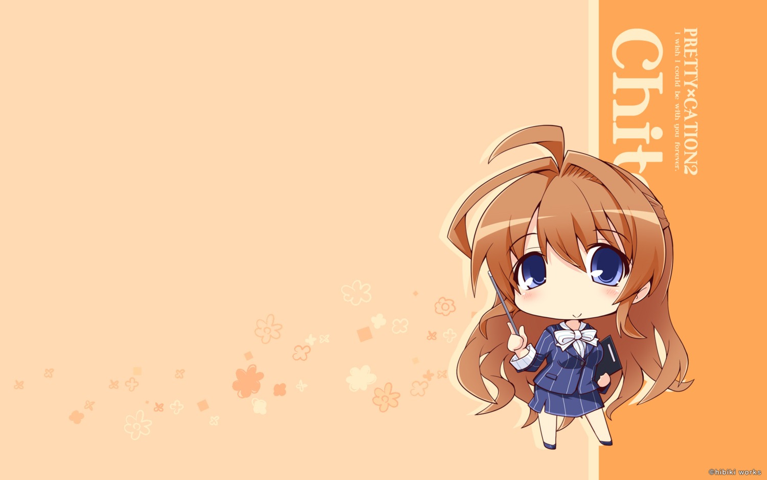 business_suit, chibi, hayase_chitose, hibiki_works, pretty_x_cation_2, retoma_kuro, wallpaper