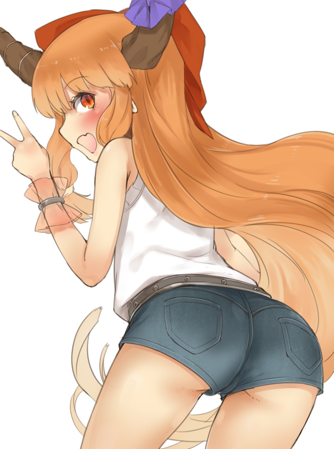 ass, horns, ibuki_suika, nishiuri, touhou