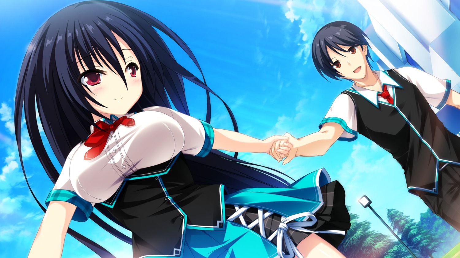 cocoro@function!, game_cg, hayami_asagao, hayami_taiyou, motoi_ayumu, pulltop, seifuku