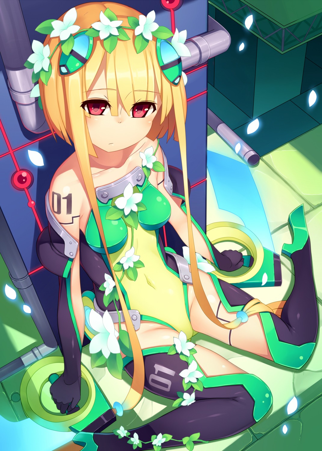 bodysuit, heels, mecha_musume, mikan_(artist), million_arthur_irakon_waza, thighhighs