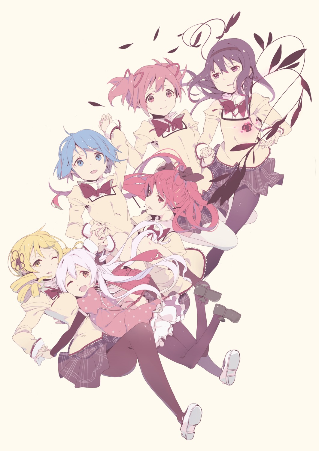 akemi_homura, bloomers, charlotte_(madomagi), dress, kaname_madoka, kokoro6636, mahou_shoujo_madoka_magica, miki_sayaka