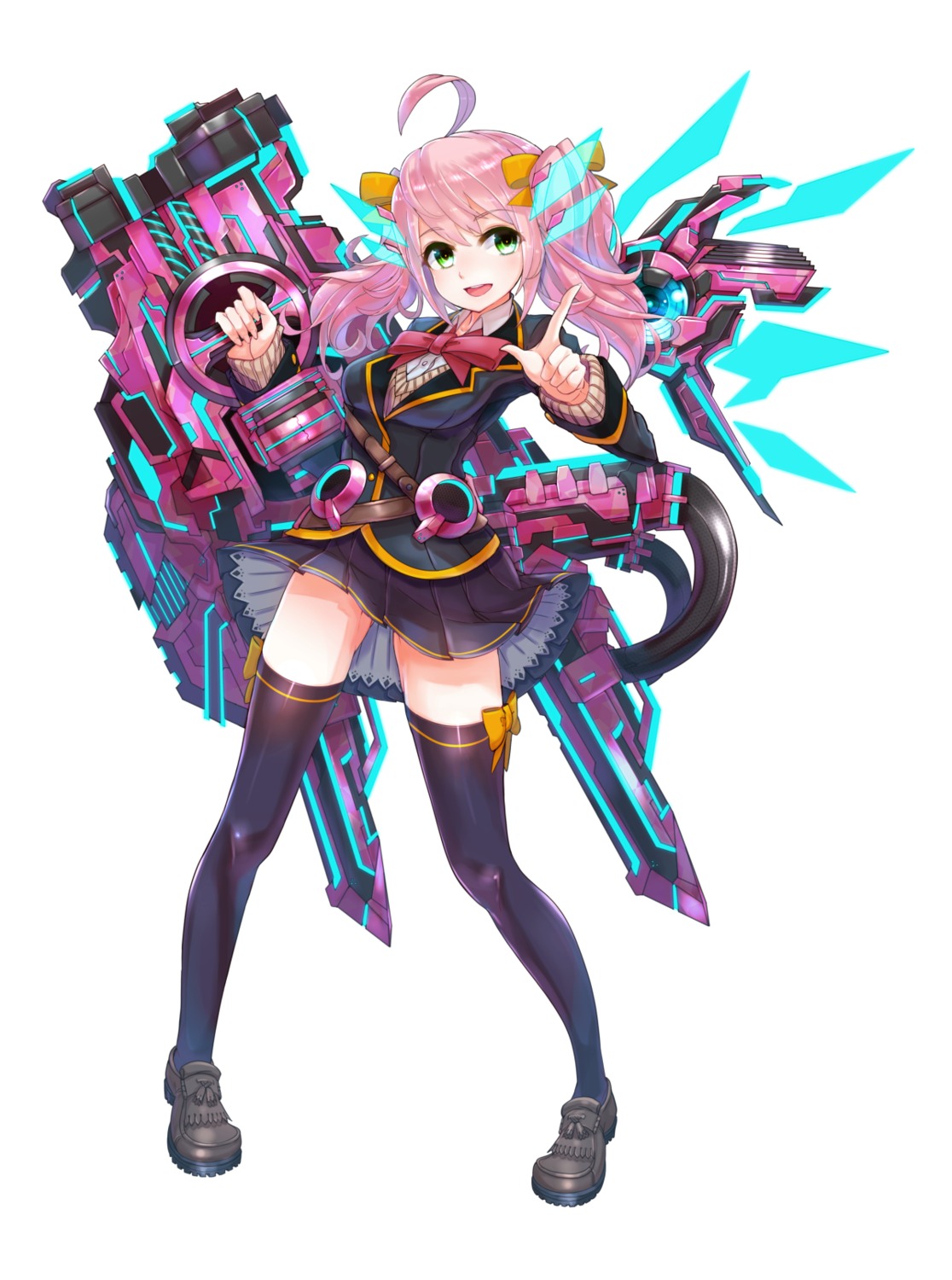 gun, kt._(kaisou-notagui), million_arthur_irakon_waza, seifuku, thighhighs