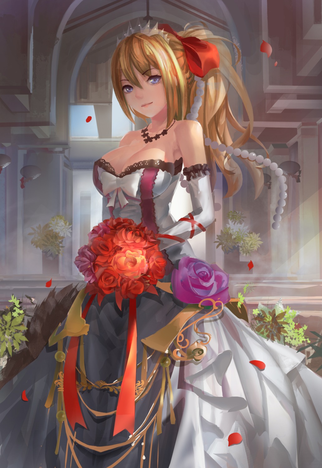 cleavage, dress, lexington_(zhanjianshaonv), magician_(china), wedding_dress, zhanjianshaonv