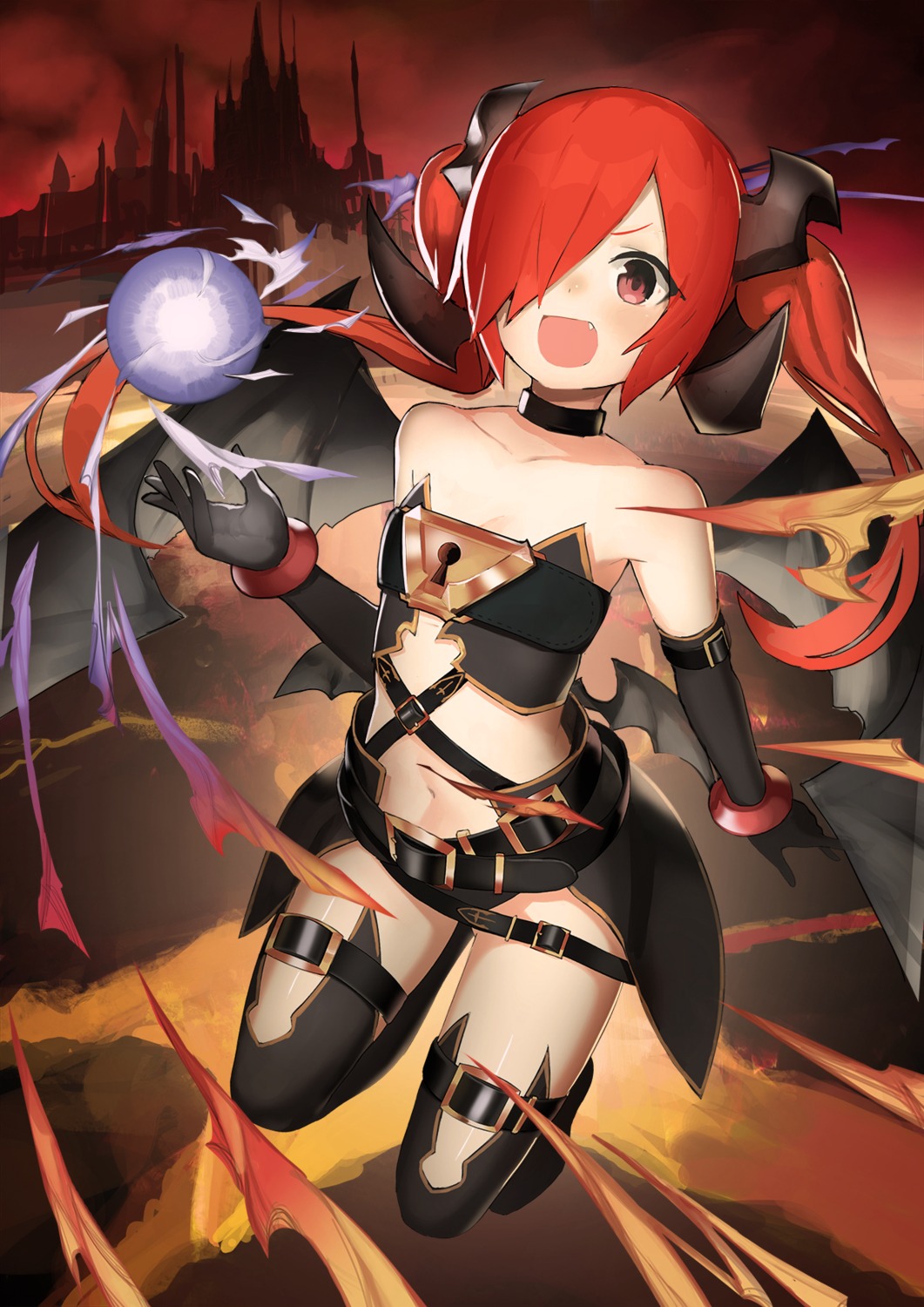 ccaw, cleavage, horns, million_arthur_irakon_ma, thighhighs, wings