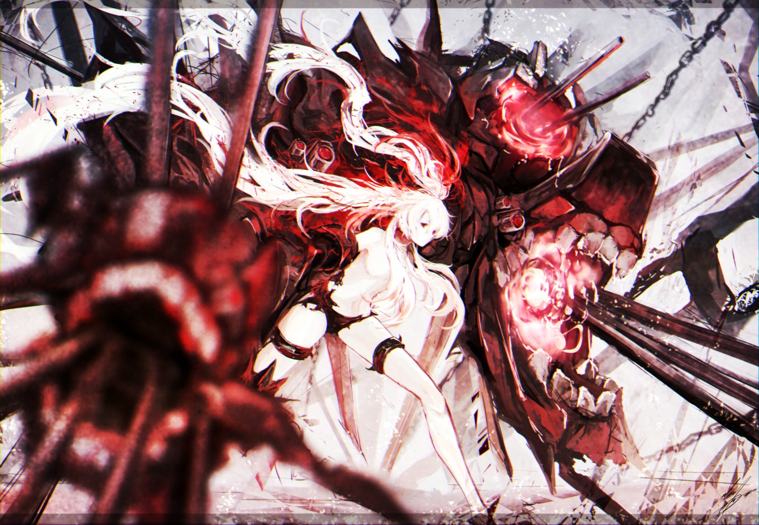 garter, kantai_collection, marumoru, pantsu, shinkaisei-kan, southern_ocean_war_hime, topless