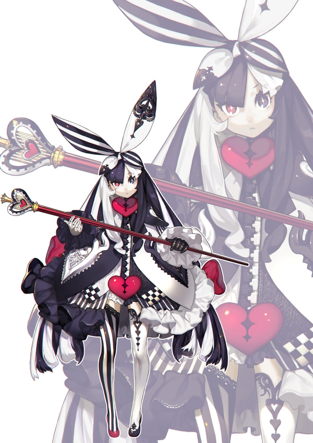 dress, gothic_lolita, heterochromia, hujimogeo, lolita_fashion, thighhighs