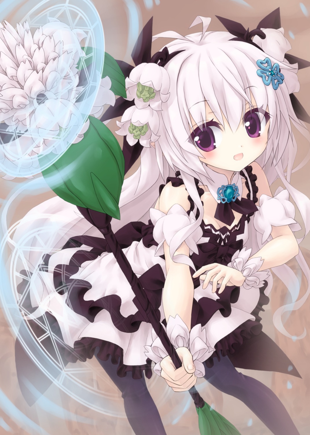 cleavage, dress, hori_izuru_nagisa, million_arthur_irakon_ma, pantyhose, weapon