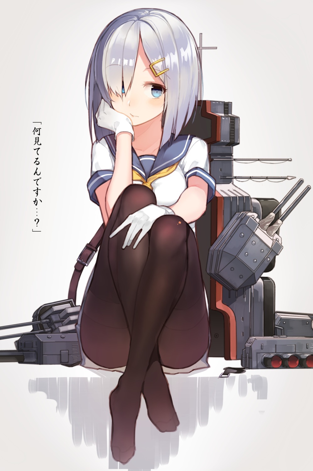 hamakaze_(kancolle), hitoshi_(pixiv3340857), kantai_collection, pantyhose, seifuku