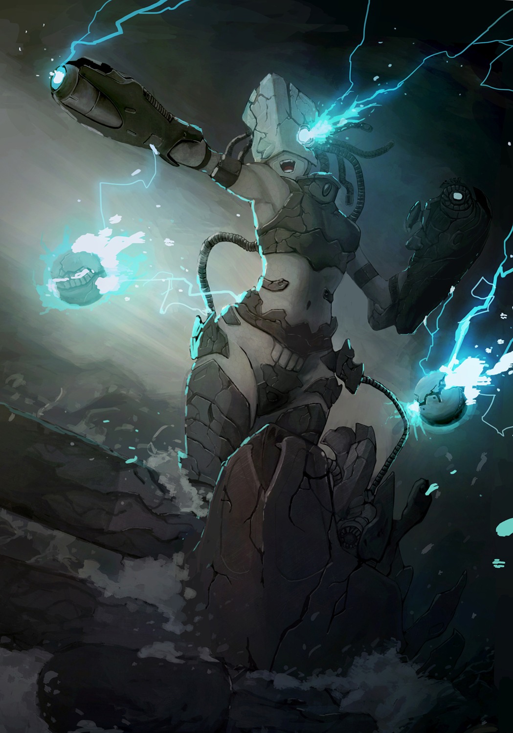 bikini_armor, chi-class_torpedo_cruiser, kantai_collection, palamecia, thighhighs, weapon
