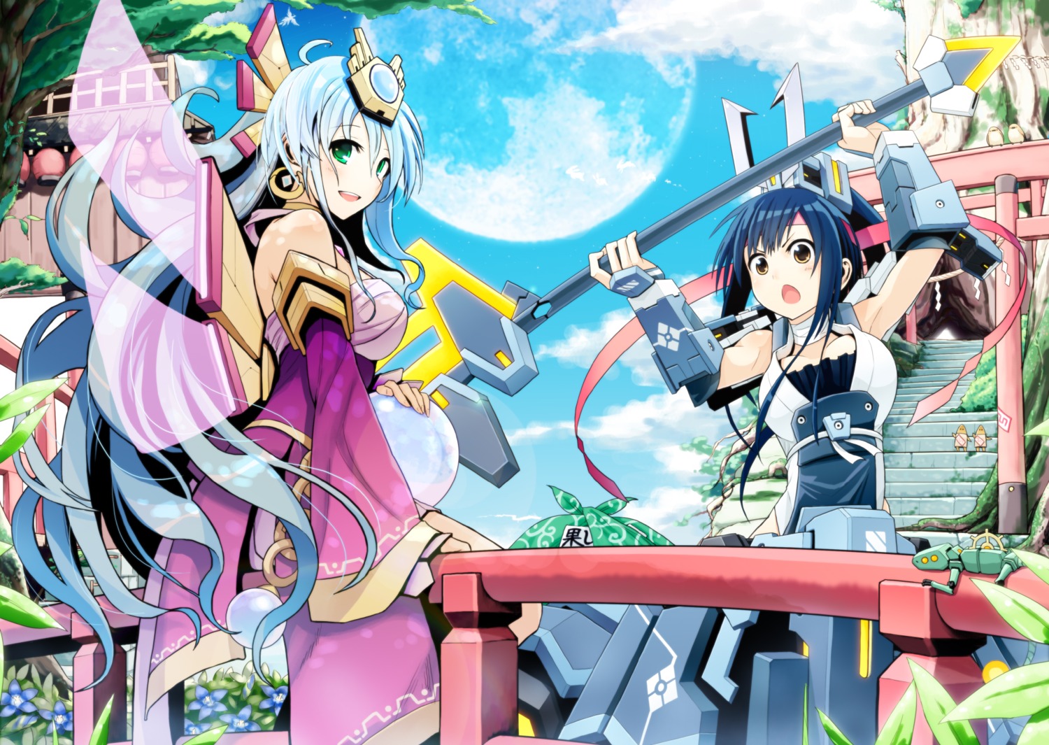 cleavage, cosmic_break, tagme, weapon, wings