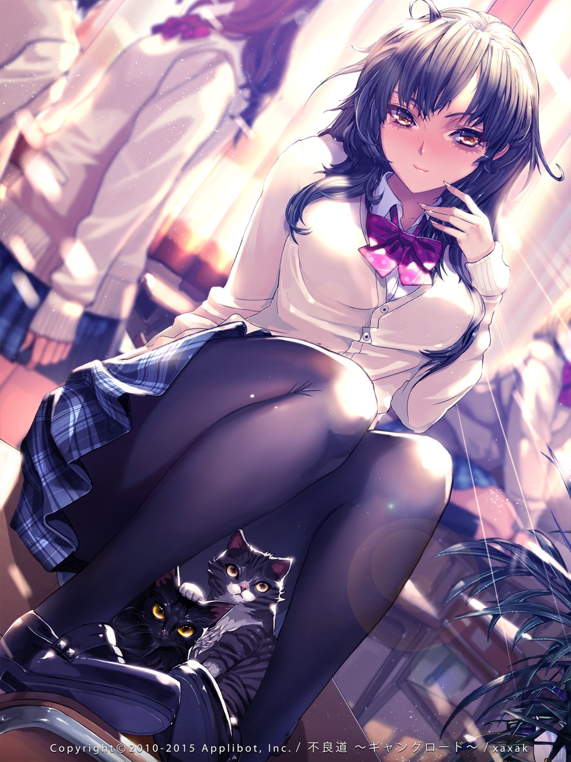 furyou_michi_~gang_road~, neko, pantyhose, seifuku, sweater, xaxak