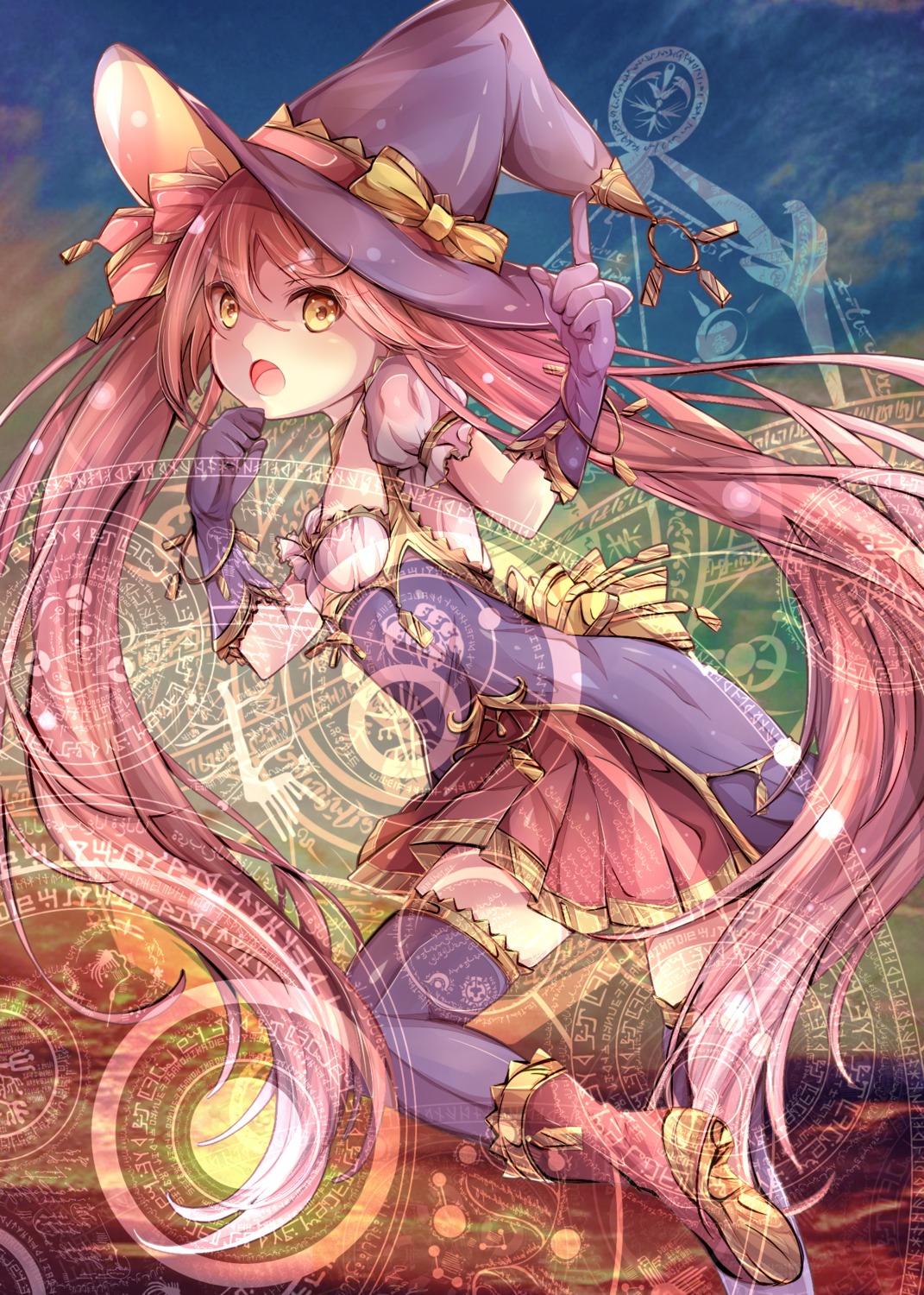 heels, million_arthur_irakon_ma, no_bra, thighhighs, tsukasa_shodo, witch