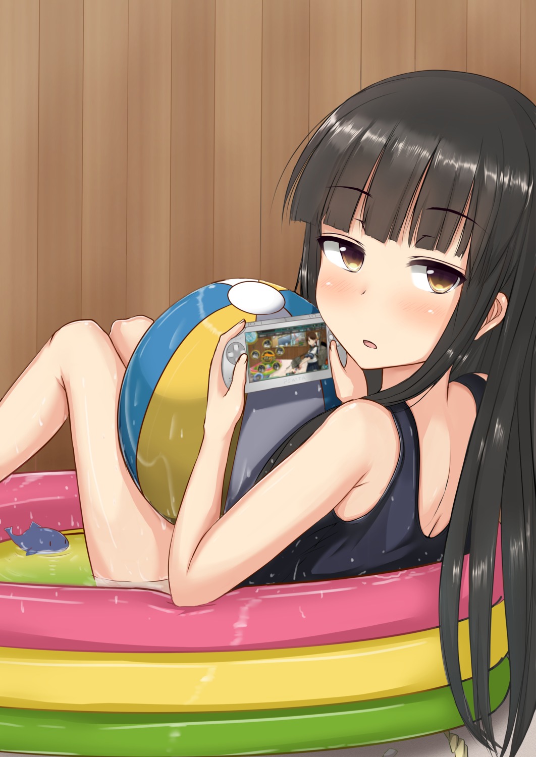 hatsuyuki_(kancolle), kantai_collection, school_swimsuit, shirayuki_(kancolle), swimsuits, tachihaya_hiro, wet