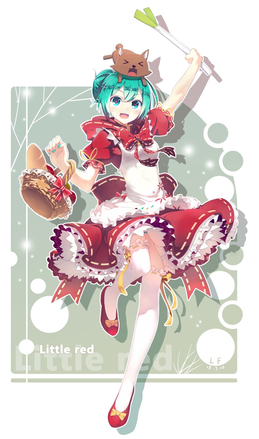 dress, hatsune_miku, lf, pantsu, shimapan, thighhighs, vocaloid