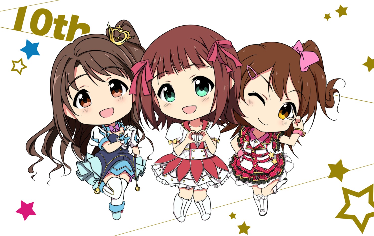 amami_haruka, chibi, heels, kasuga_mirai, mycstea, shimamura_uzuki, the_idolm@ster, the_idolm@ster_cinderella_girls