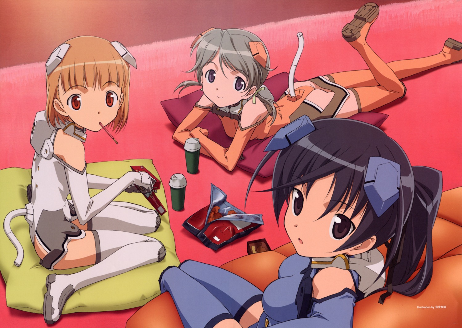 ass, ichijo_eika, iwakura_kazunori, leotard, sakurano_otoha, sky_girls, sonomiya_karen, tail