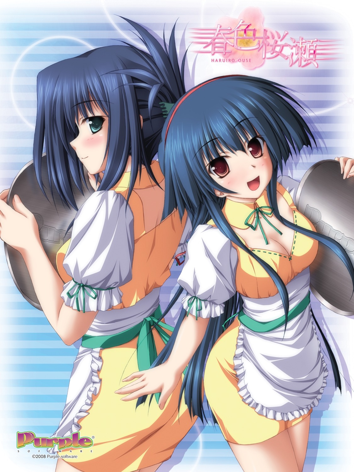aizawa_nadeshiko, cleavage, haruiro_ouse, sugawara_kikyou, tsukimori_hiro, waitress