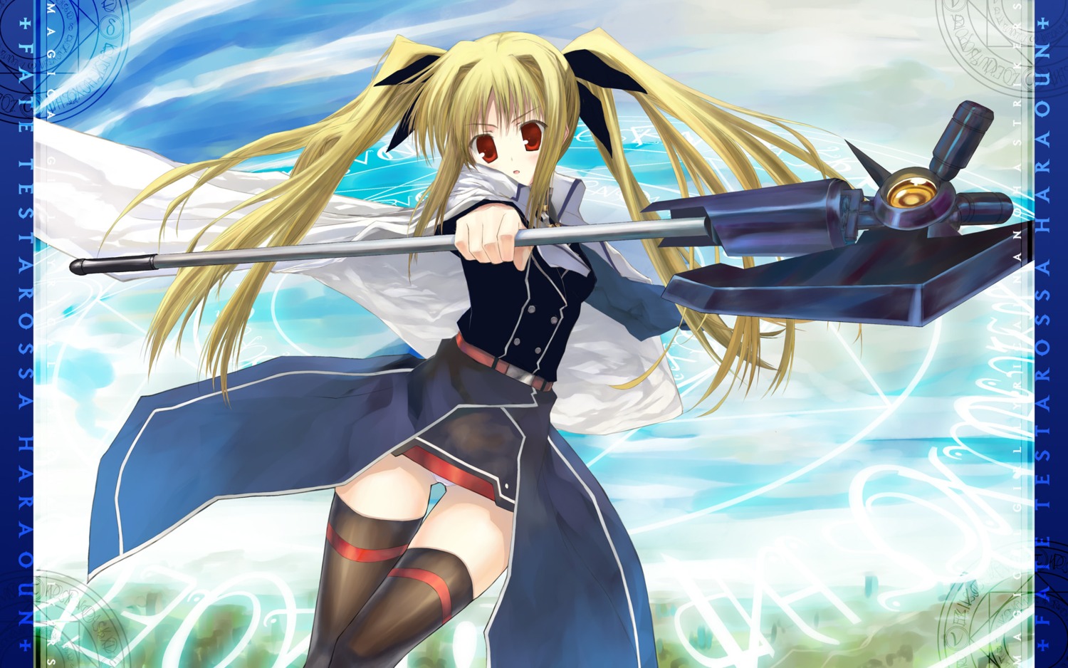 fate_testarossa, kagutsuchi, mahou_shoujo_lyrical_nanoha, thighhighs, wallpaper