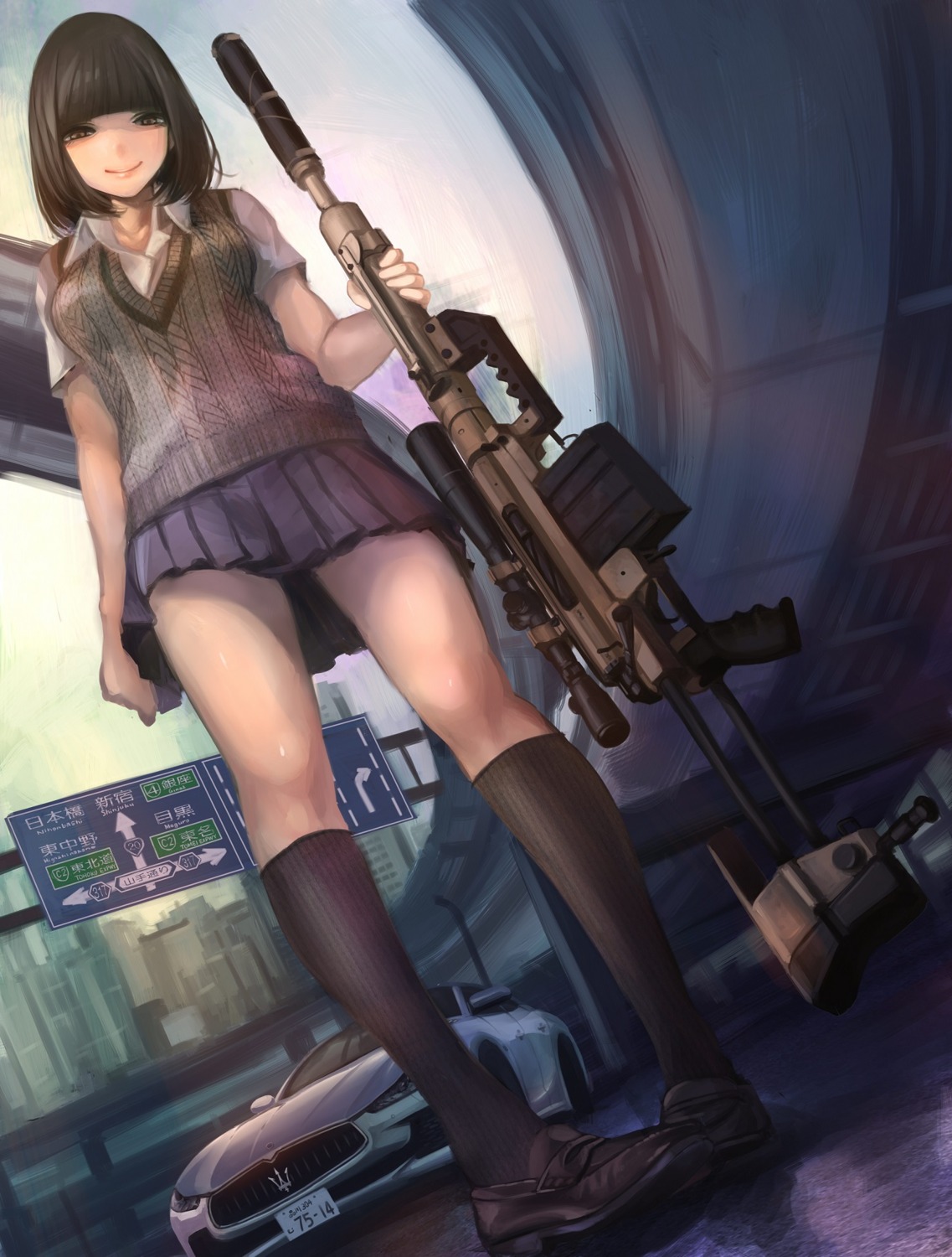 gun, seifuku, terabyte_(rook777)