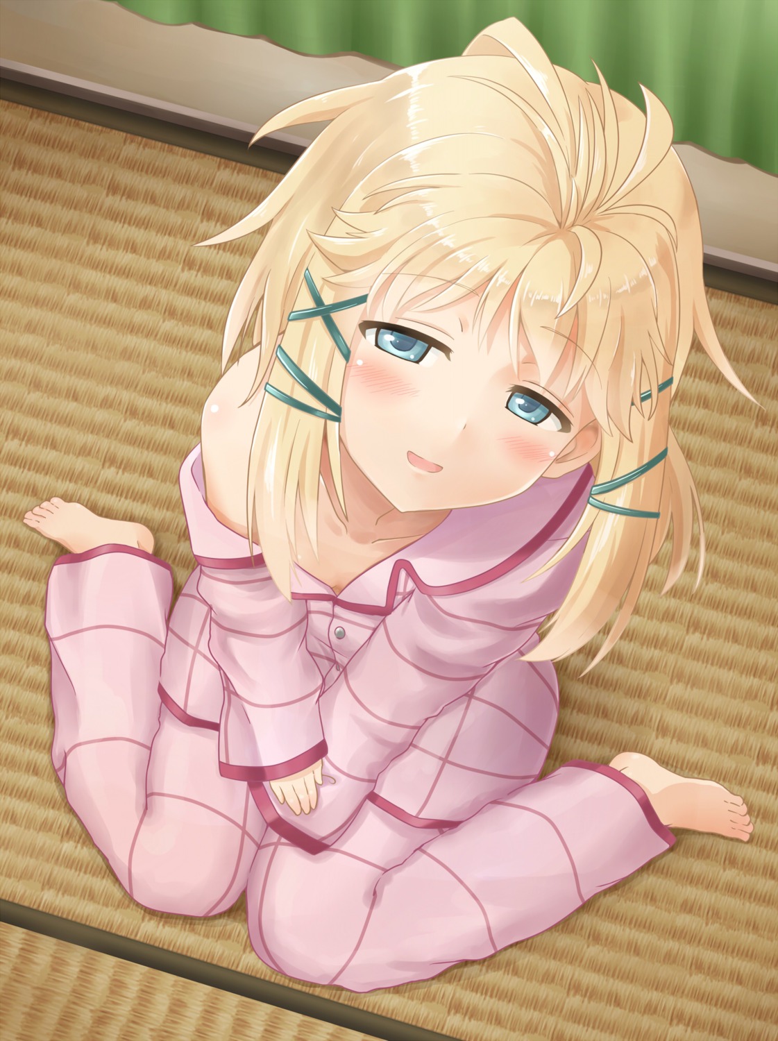 black_bullet, feet, kamelie, open_shirt, pajama, tina_sprout