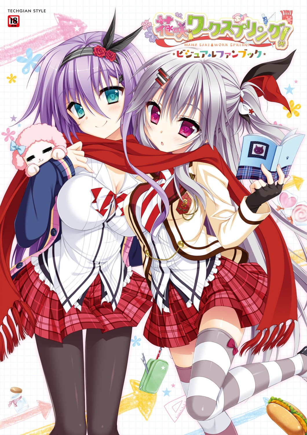 cleavage, digital_version, hanasaki_work_spring, hontani_kanae, kuon_ayano, pantyhose, saga_planets, seifuku, shiranui_inori, thighhighs, toranosuke