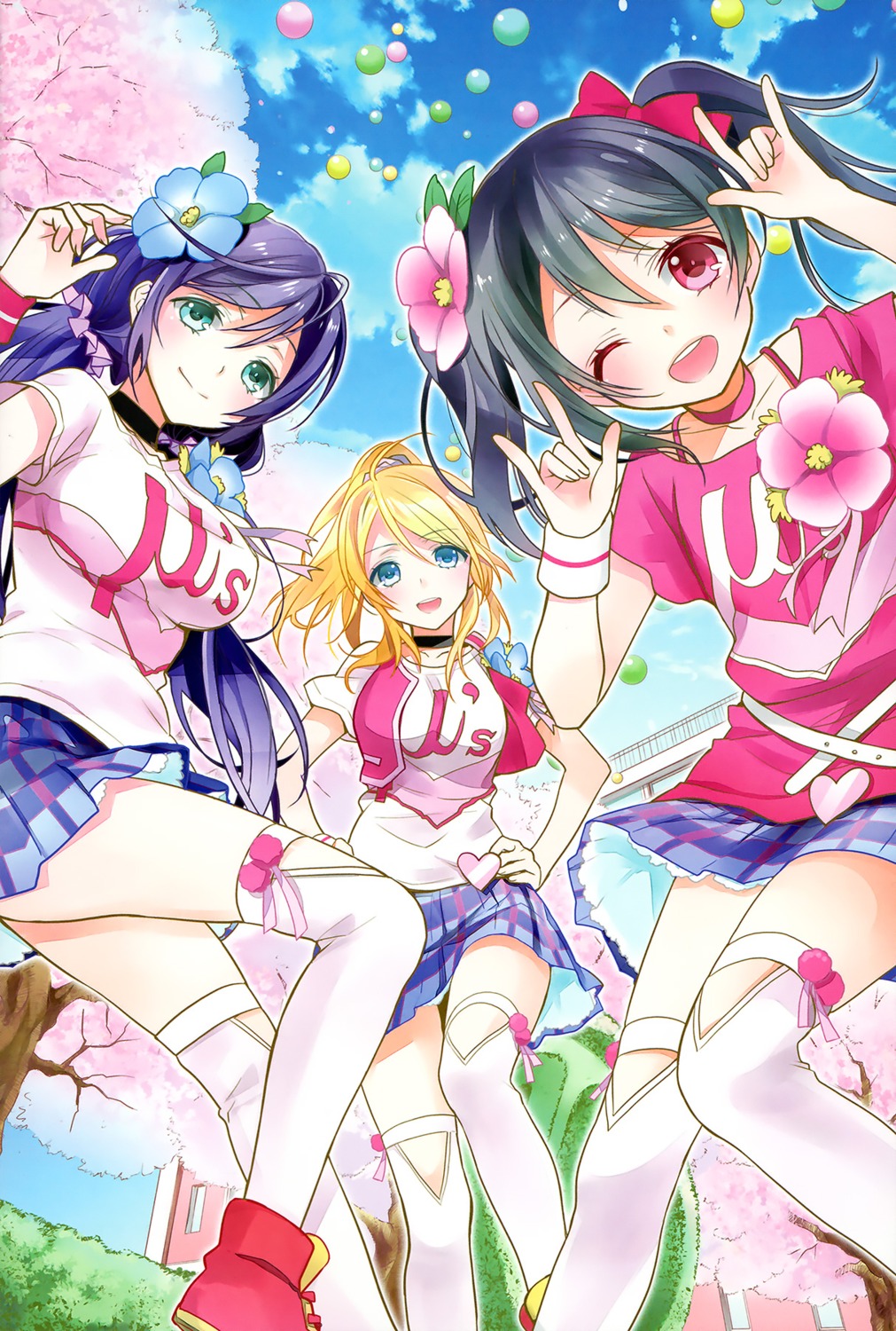 ayase_eli, love_live!, love_live!_(series), ooshima_tomo, thighhighs, toujou_nozomi, yazawa_nico